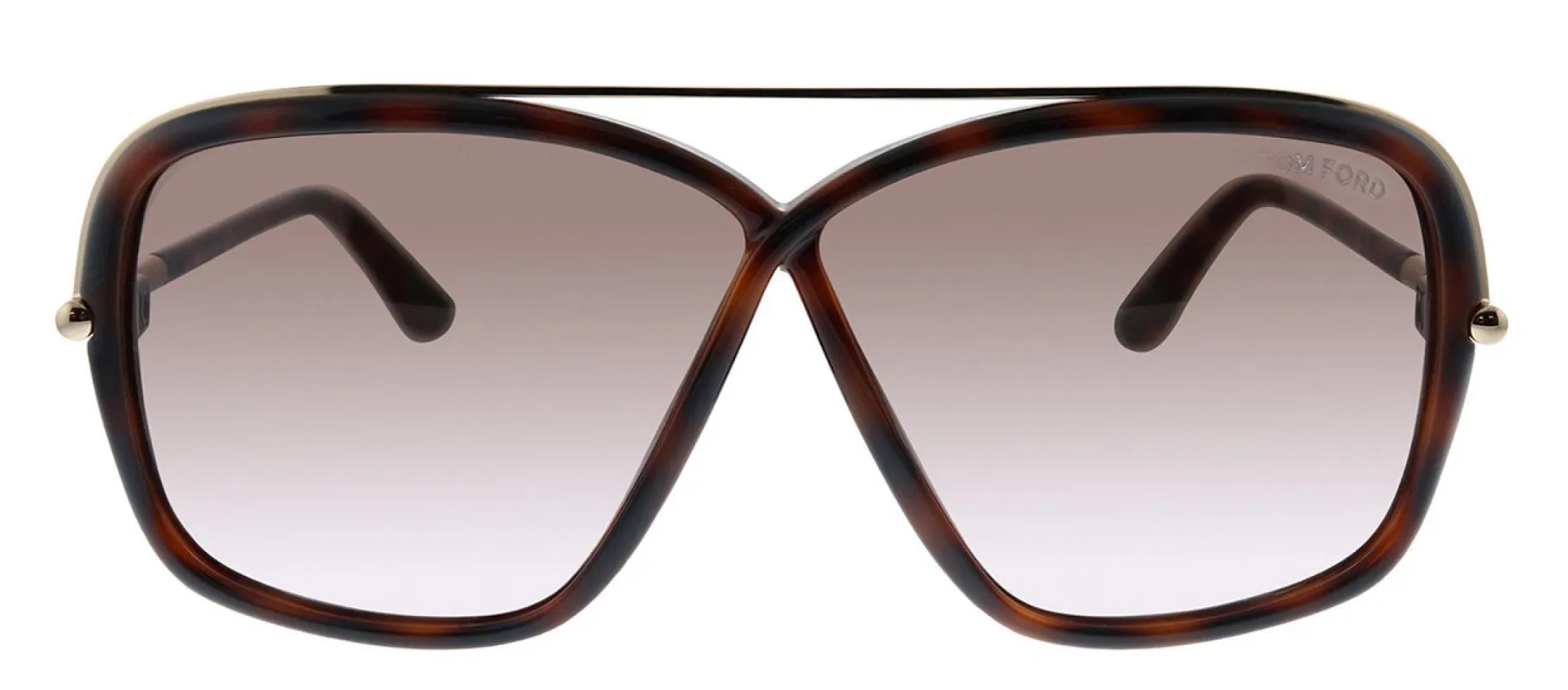 Tom Ford FT 455 52F Rectangle Plastic Havana Sunglasses with Brown Gradient Lens sold by Gaffos