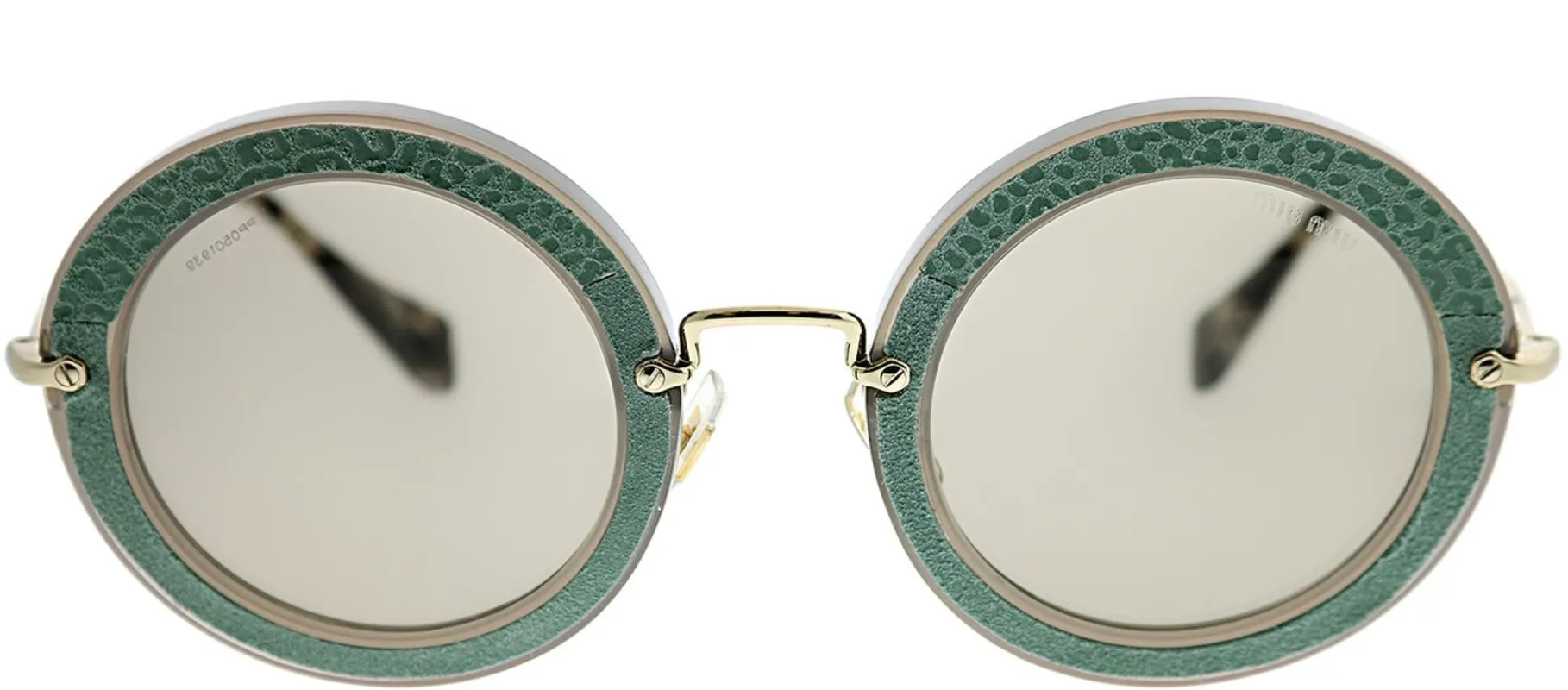 Miu Miu MU 08RS U6S5J2 Round Plastic Green Sunglasses with Light Brown Lens sold by Gaffos