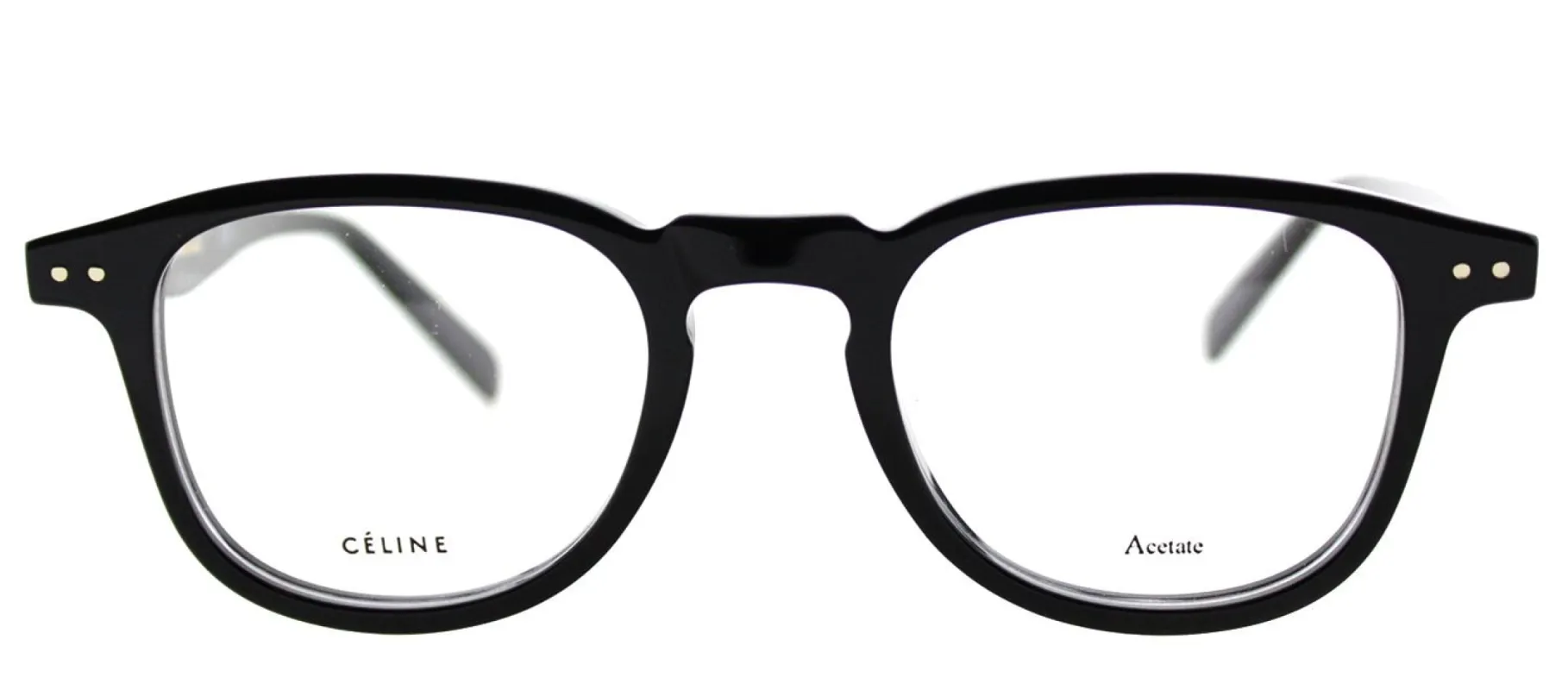 Celine Thin Charlie CL 41404 807 Square Plastic Black Eyeglasses with Demo Lens made by Celine