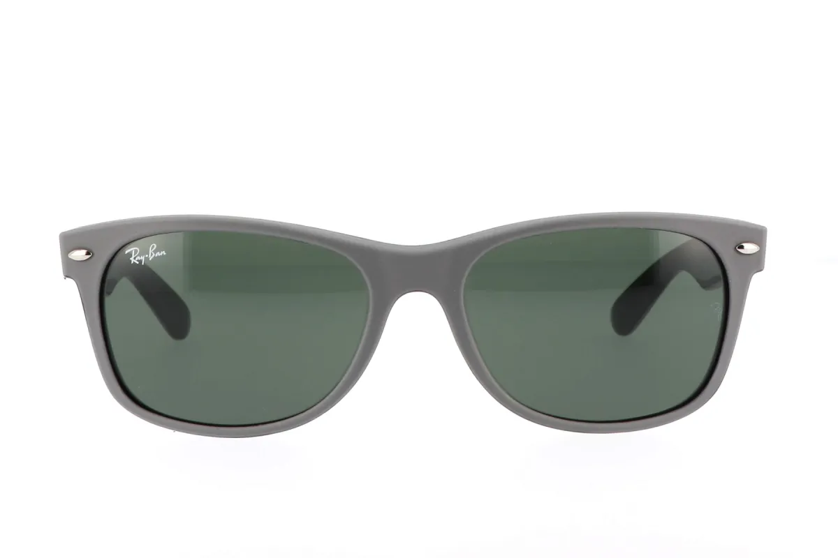 Ray-Ban New Wayfarer RB 2132 646431 Square Plastic Grey Sunglasses with Green Lens sold by Gaffos