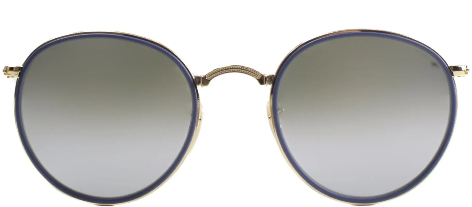 Ray-Ban RB 3517 001/30 Round Metal Gold Sunglasses with Silver Mirror Lens sold by Gaffos