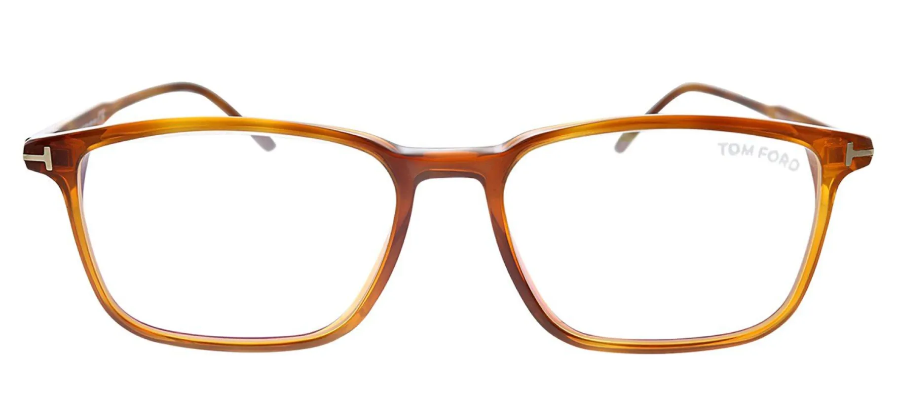Tom Ford Blue Block FT 5607-B 053 Rectangle Plastic Tortoise Eyeglasses with Demo Lens sold by Gaffos