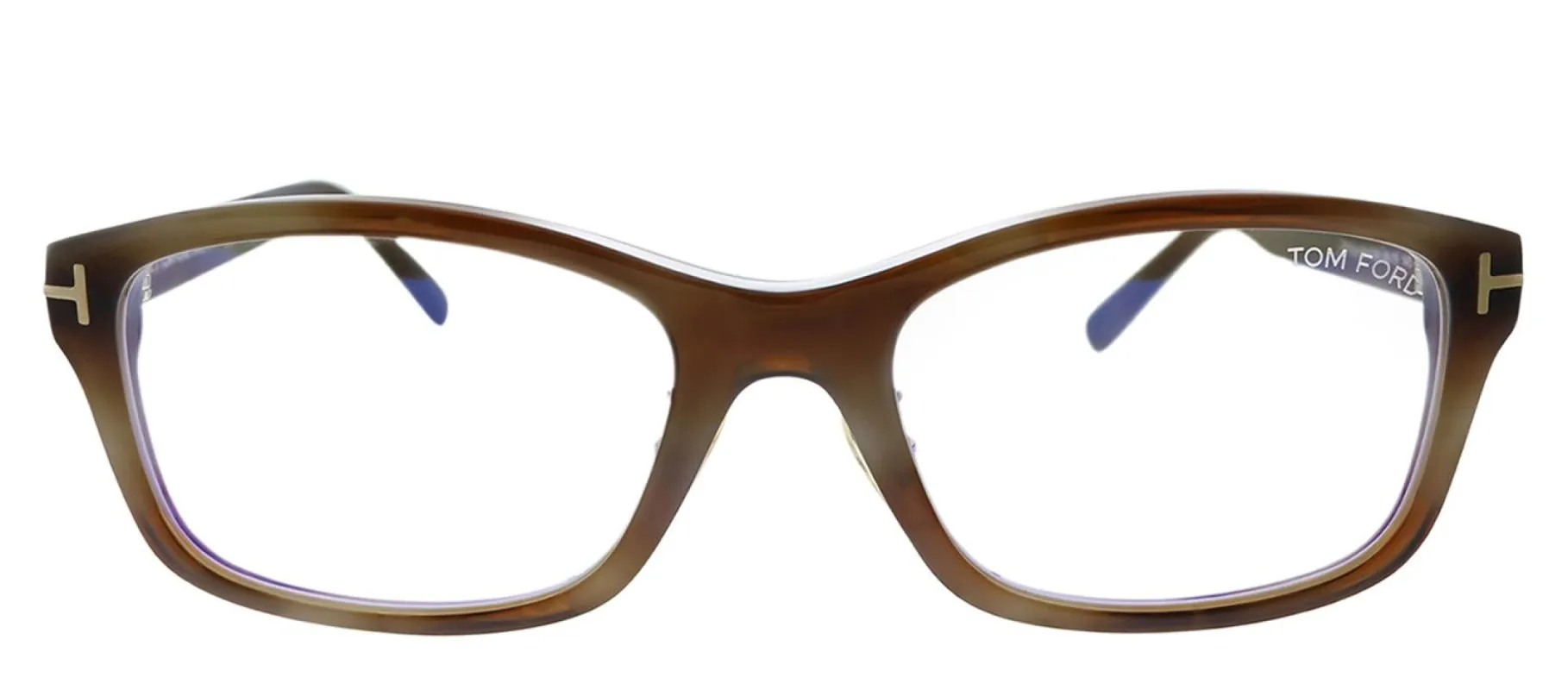 Tom Ford FT 5724-DB 056 Light Havana Rectangle Plastic Eyeglasses with Demo Lens sold by Gaffos
