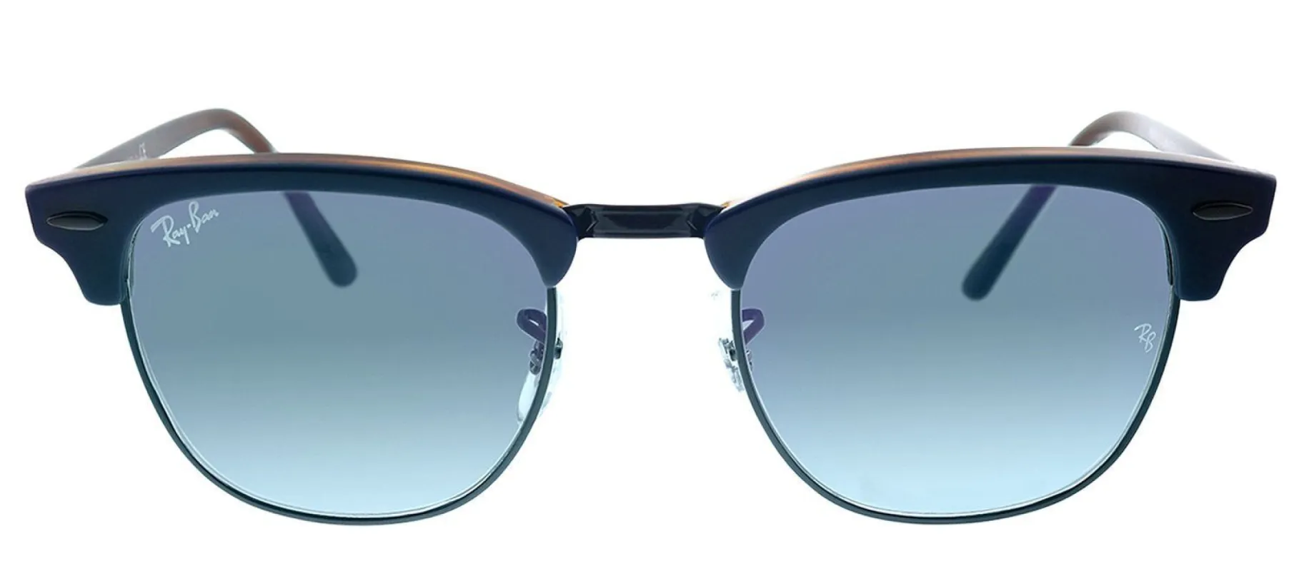 Ray-Ban Clubmaster RB 3016 1278T6 Square Plastic Blue on Red Havana Sunglasses with Blue Mirror Fucsia Lens sold by Gaffos