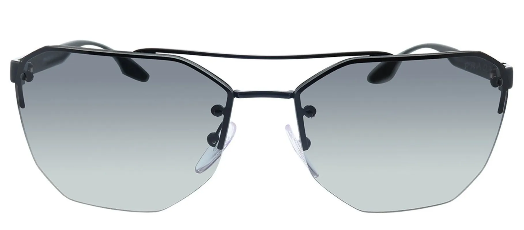 Prada Linea Rossa PS 54VS 1AB3M1 Geometric Metal Black Sunglasses with Grey Lens sold by Gaffos