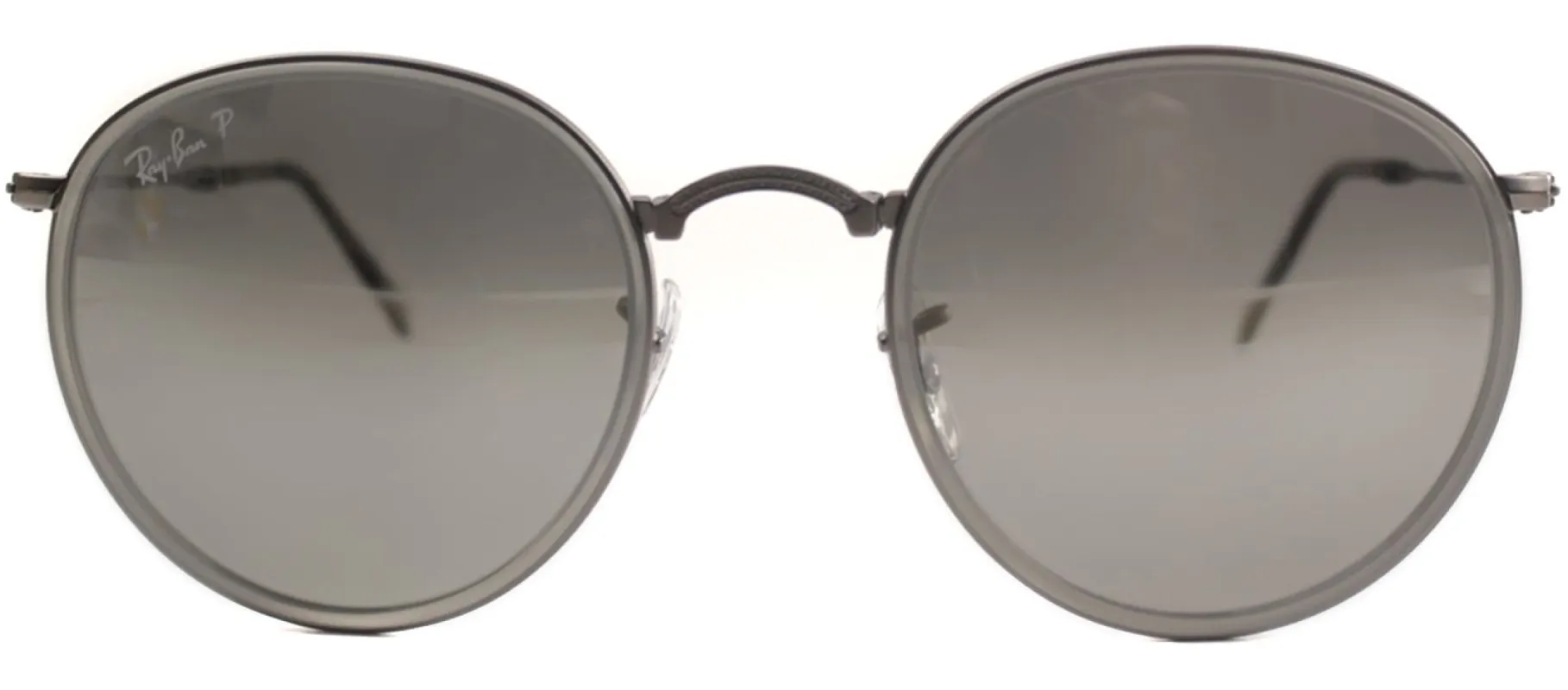 Ray-Ban RB 3517 029/N8 Round Metal Ruthenium/ Gunmetal Sunglasses with Grey Mirror Lens sold by Gaffos