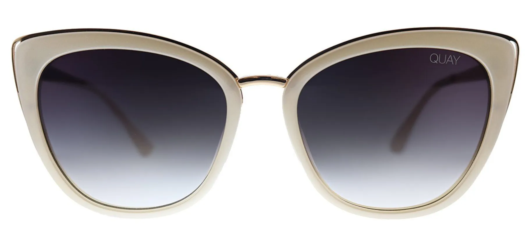 Quay Australia QM Honey PRL/FADE Cat-Eye Plastic Pearl Sunglasses with Purple Gradient Lens made by Gaffos
