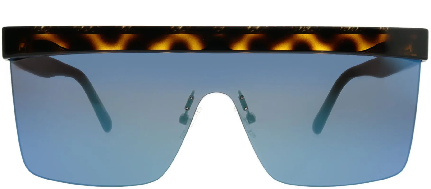 Stella McCartney SC 0148S 003 Shield Plastic Tortoise/ Havana Sunglasses with Blue Mirror Lens sold by Gaffos
