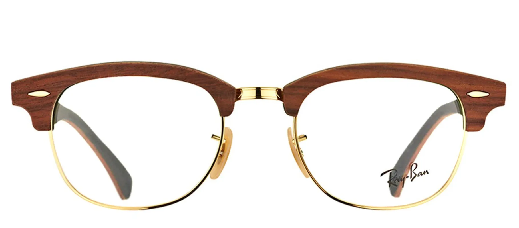 Ray-Ban RX 5154M 5561 Clubmaster Wood Brown Eyeglasses with Demo Lens sold by Gaffos