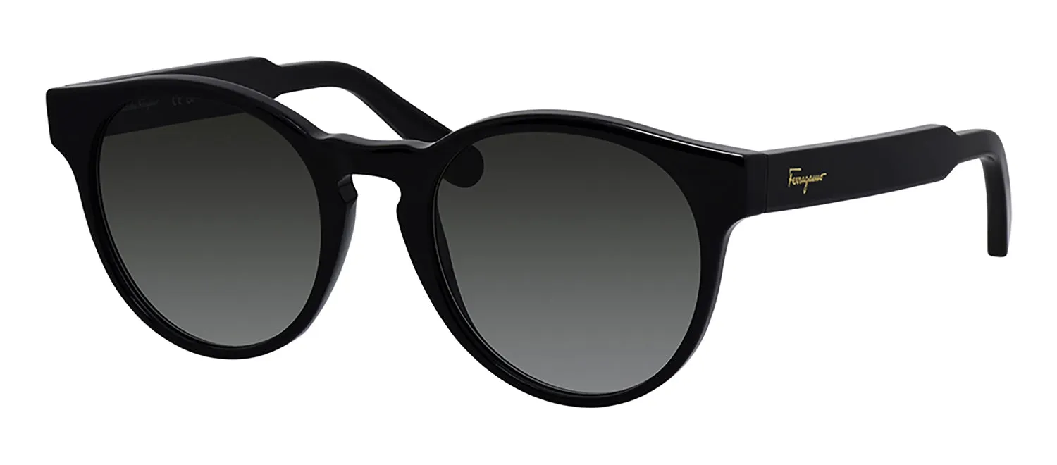 Salvatore Ferragamo SF 1068S 001 Round Plastic Black Sunglasses with Grey Gradient Lens sold by Gaffos product image thumbnail 2