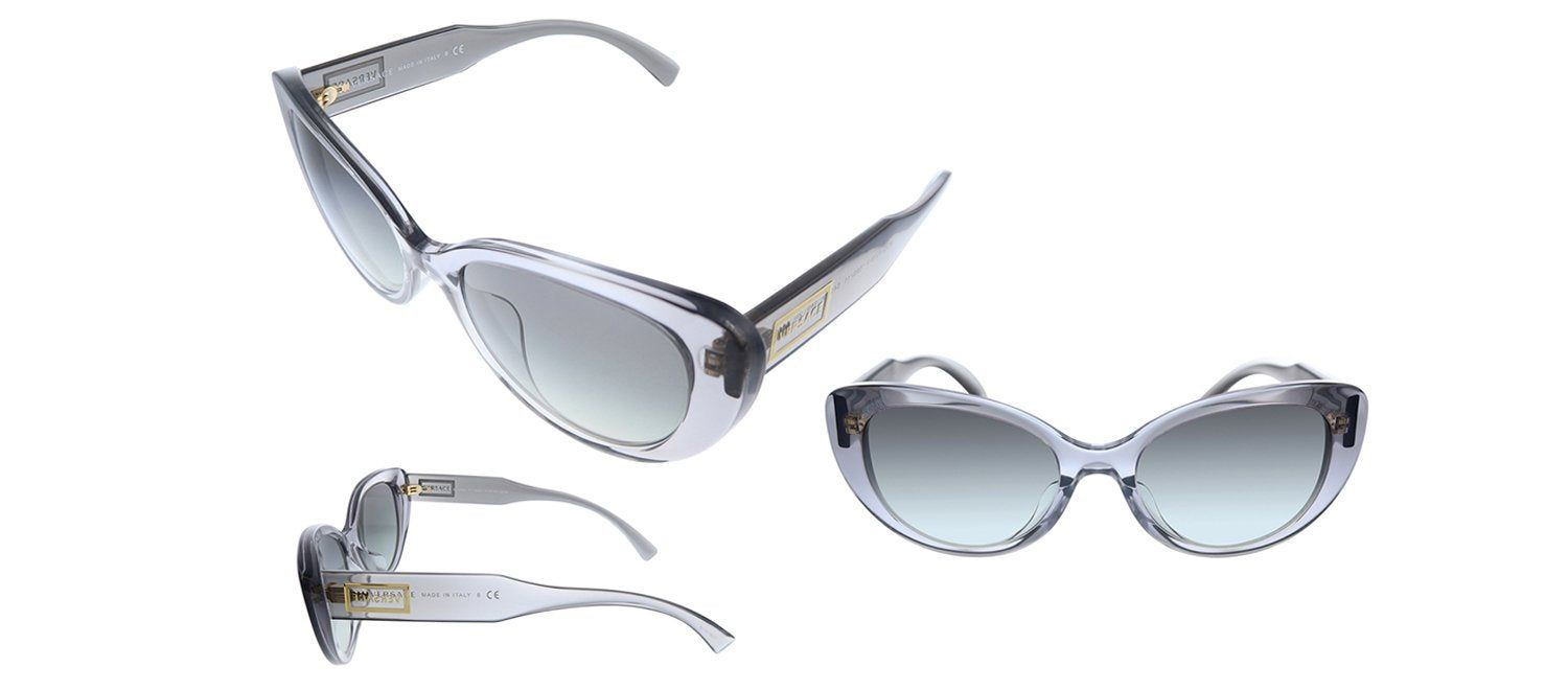 Versace VE 4378F 593/11 Cat-Eye Plastic Transparent Sunglasses with Grey Gradient Lens sold by Gaffos product image thumbnail 4