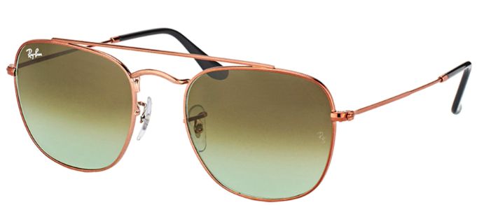 Ray-Ban RB 3557 9002A6 Square Metal Bronze Sunglasses with Green Gradient Lens sold by Gaffos