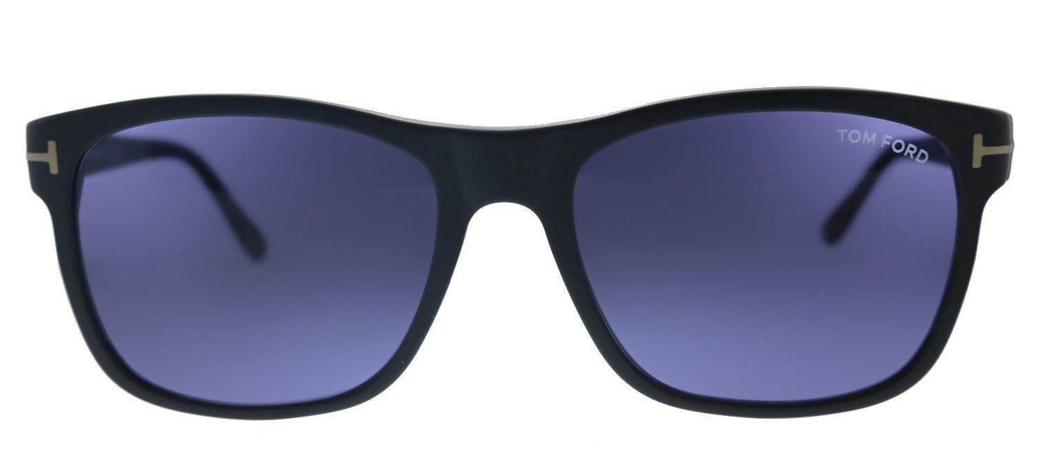 Tom Ford Giulio TF 698 02V Rectangle Plastic Matte Black Sunglasses with Blue Lens sold by Gaffos