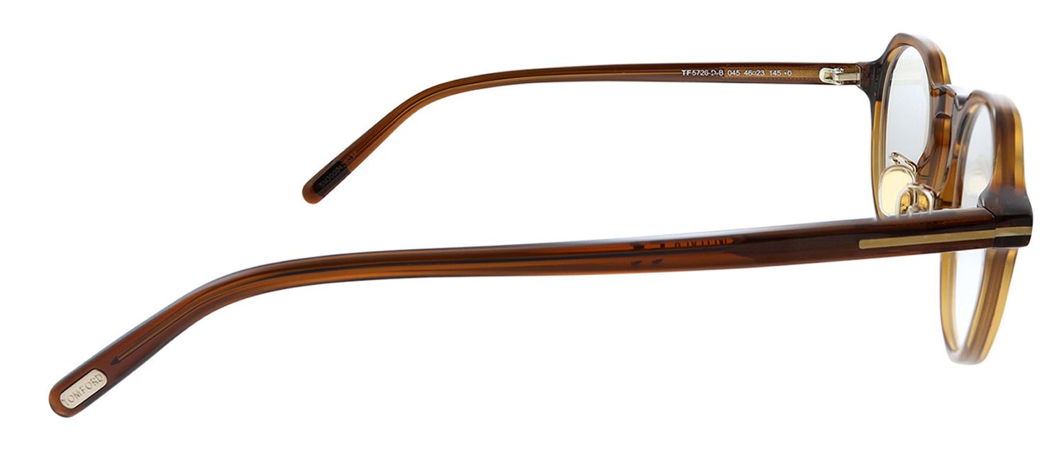 Tom Ford FT 5726-DB 045 Brown Round Plastic Eyeglasses with Demo Lens sold by Gaffos product image thumbnail 3
