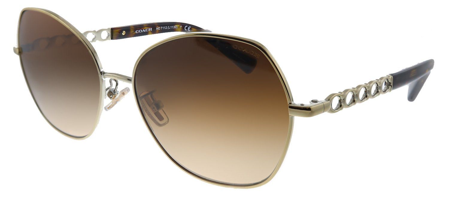 Coach L1130 HC 7112 900574 Butterfly Metal Gold Sunglasses with Brown Gradient Lens sold by Gaffos product image thumbnail 2