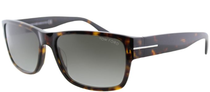 Tom Ford Mason TF 445 52B Rectangle Metal Tortoise/ Havana Sunglasses with Grey Polarized Lens sold by Gaffos
