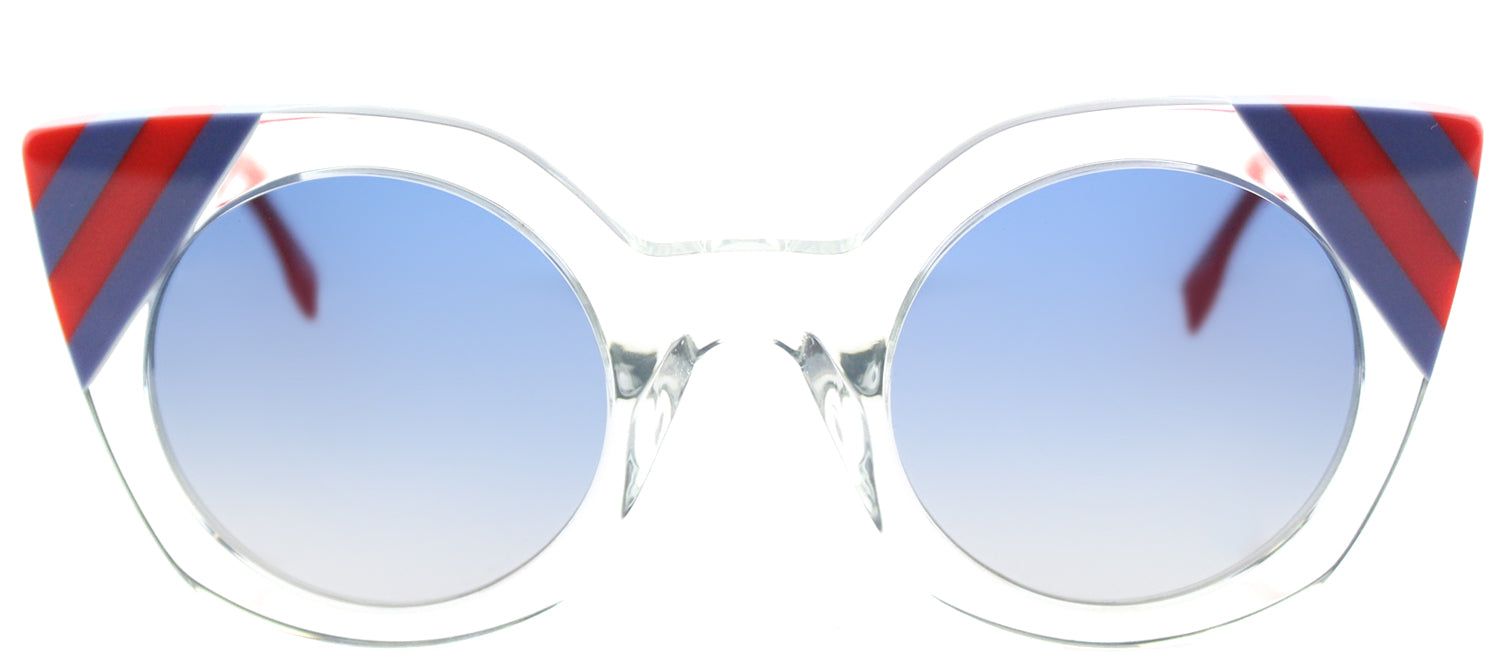Fendi FF 0240 1ED Cat-Eye Plastic Green Sunglasses with Blue Gradient Lens sold by Gaffos
