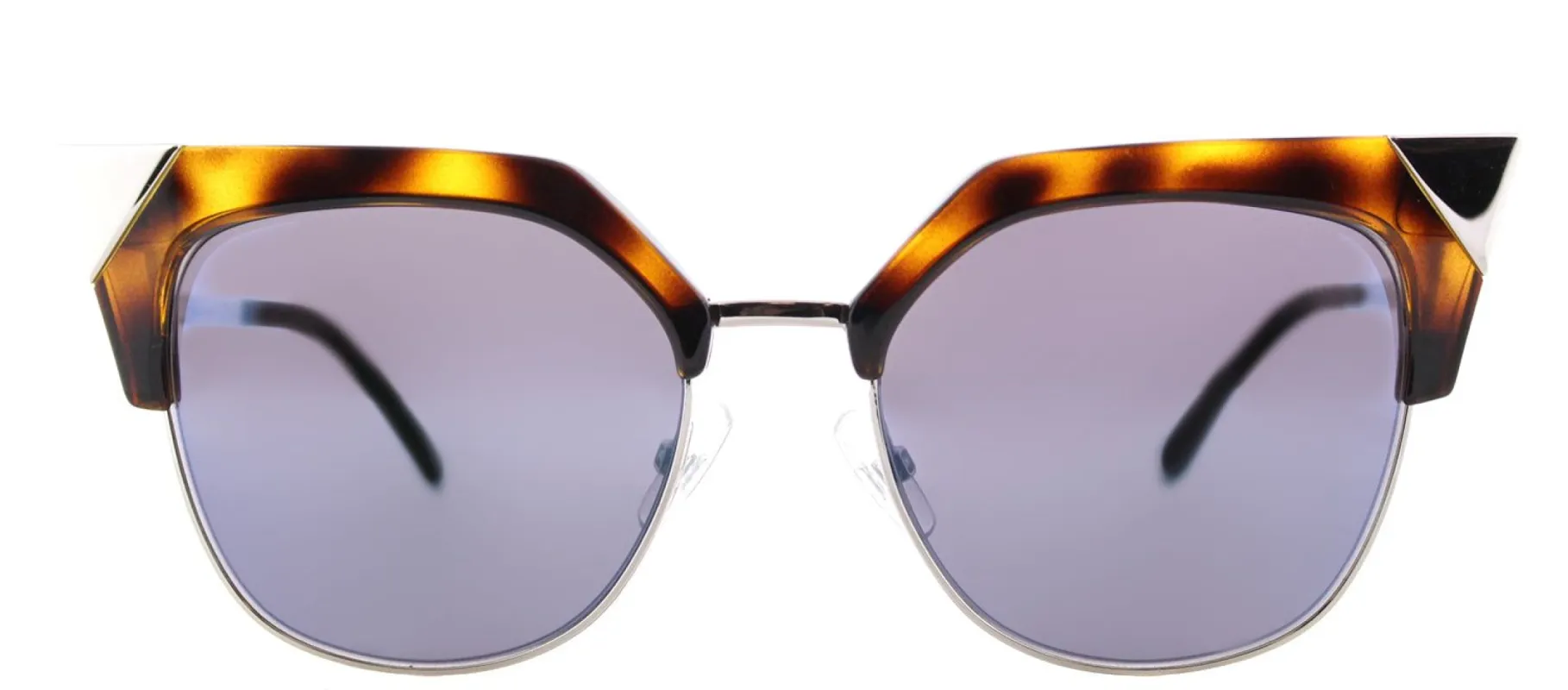 Fendi FF 0149 TLV Cat-Eye Metal Tortoise/ Havana Sunglasses with Sky Blue Mirror Lens sold by Gaffos
