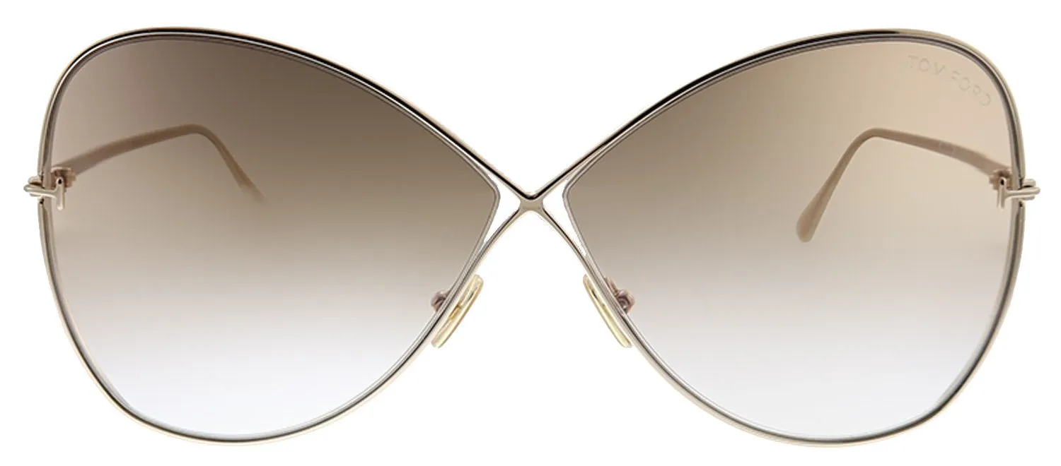 Tom Ford Nickie TF 842 28F Butterfly Metal Gold Sunglasses with Brown Gradient Lens sold by Gaffos