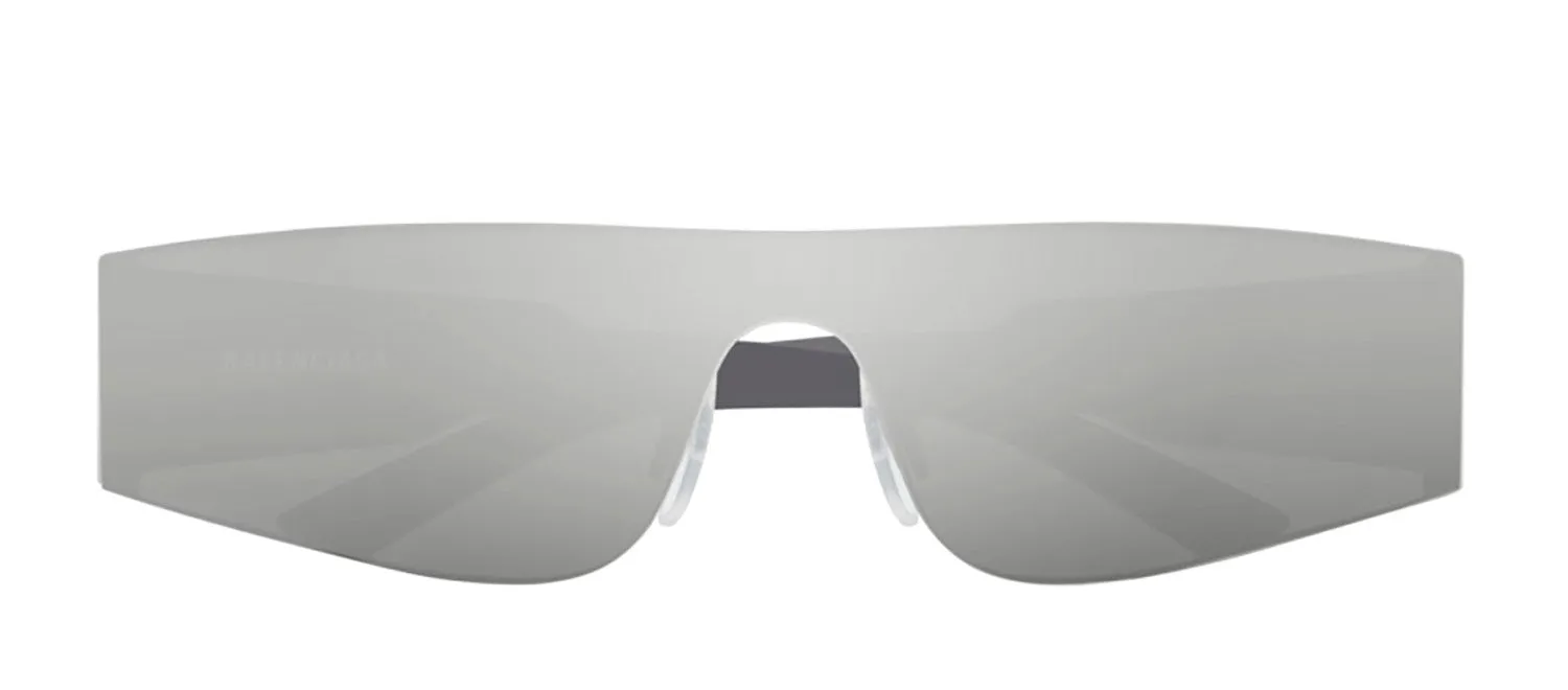 Balenciaga BB 0041S 002 Shield Acetate Silver Sunglasses with Silver Mirror Lens sold by Gaffos product image thumbnail 2