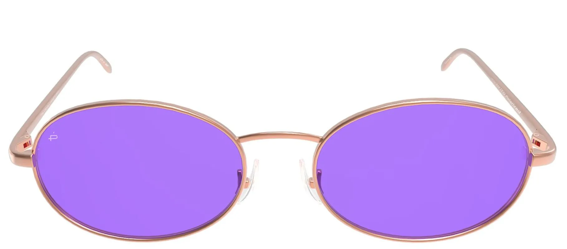 Privé Revaux The Candy Oval Metal Gold Sunglasses with Purple Polarized Lens made by Gaffos