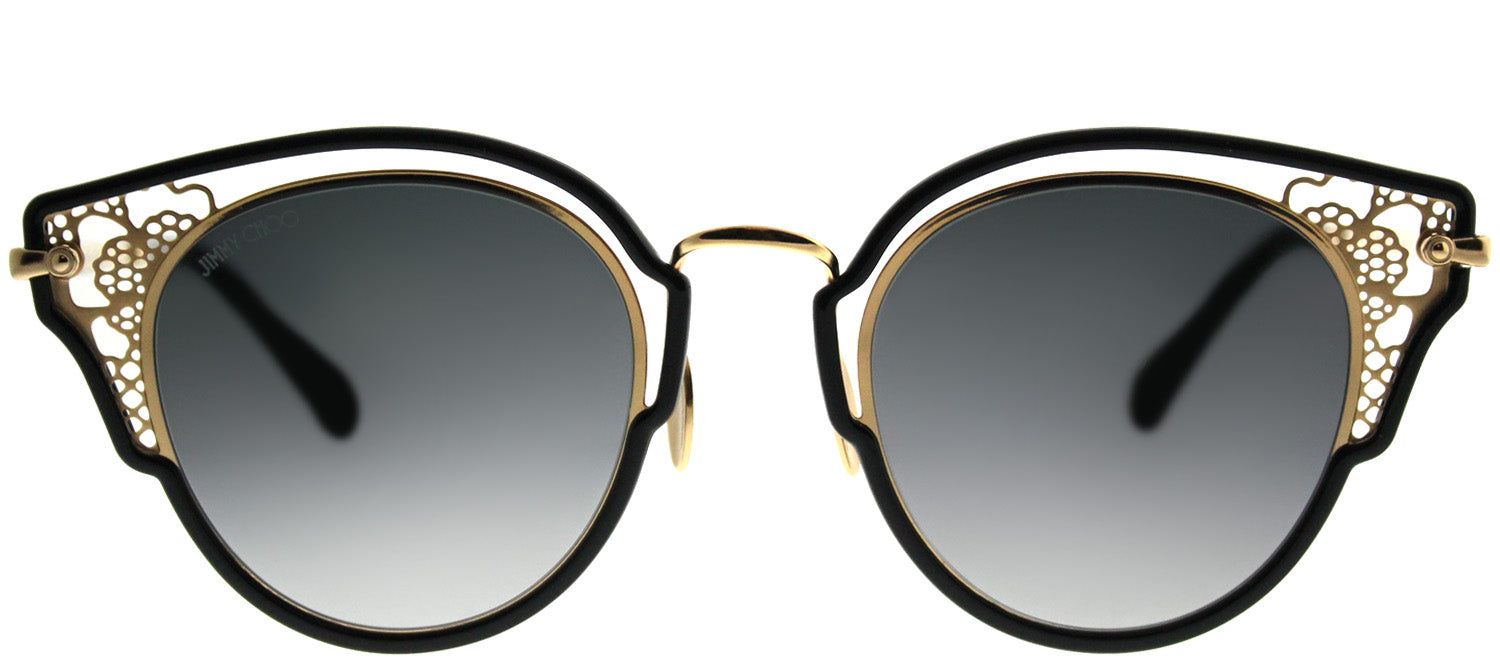 Jimmy Choo JC Dhelia 2M2 Cat-Eye Metal Gold Sunglasses with Grey Gradient Lens sold by Gaffos