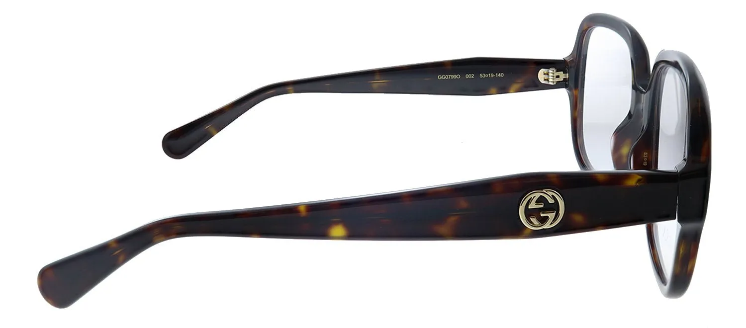 Gucci GG 0799O 002 Square Acetate Havana Eyeglasses with Demo Lens sold by Gaffos product image thumbnail 3