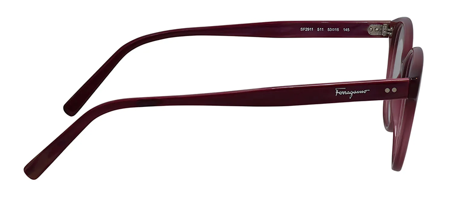 Salvatore Ferragamo SF 2911 511 Round Plastic Trasparent Mauve, Lillac Marble Eyeglasses with Logo Stamped Demo Lenses sold by Gaffos product image thumbnail 3