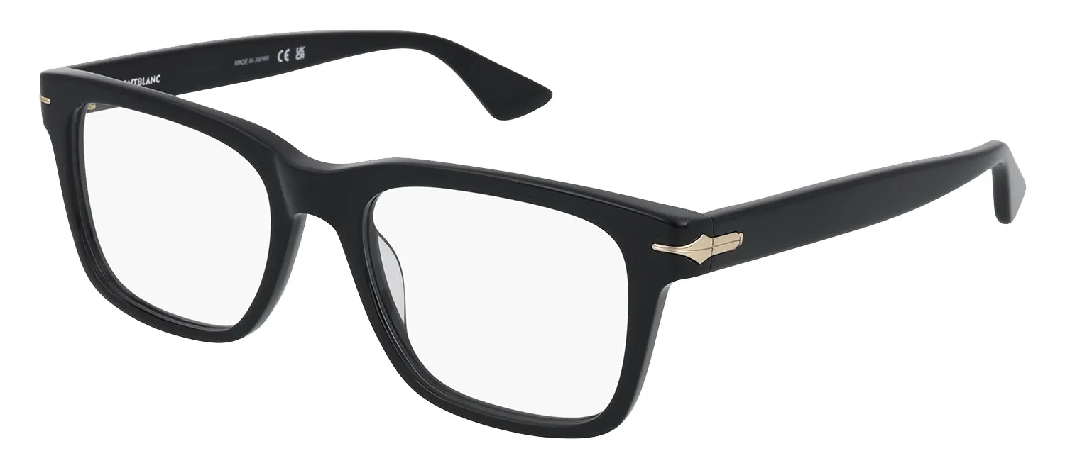 MontBlanc NIB MB 0266O 005 Rectangle Plastic Black Eyeglasses with Logo Stamped Demo Lenses sold by Gaffos product image thumbnail 2