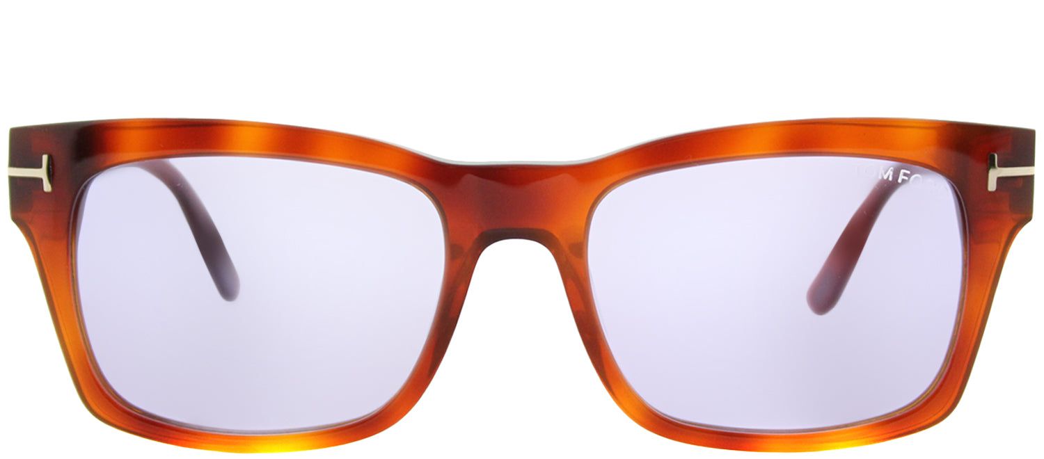 Tom Ford TF 494 53Y Rectangle Plastic Brown Sunglasses with Blue Lens sold by Gaffos