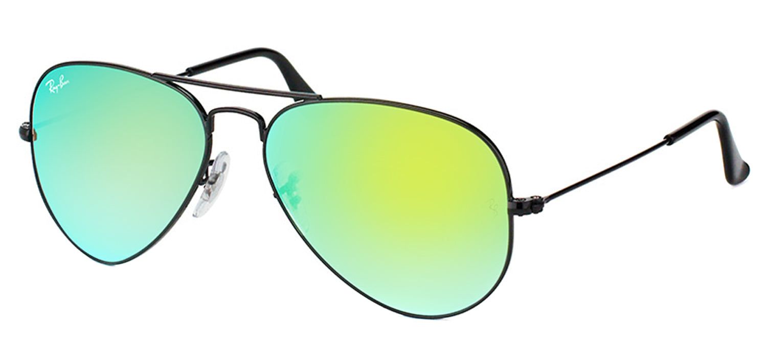 Ray-Ban RB 3025 002/4J Aviator Metal Black Sunglasses with Green Gradient Mirror Lens sold by Gaffos product image thumbnail 2