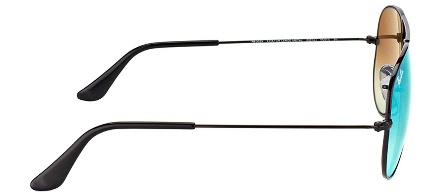 Ray-Ban RB 3025 002/4J Aviator Metal Black Sunglasses with Green Gradient Mirror Lens sold by Gaffos product image thumbnail 3