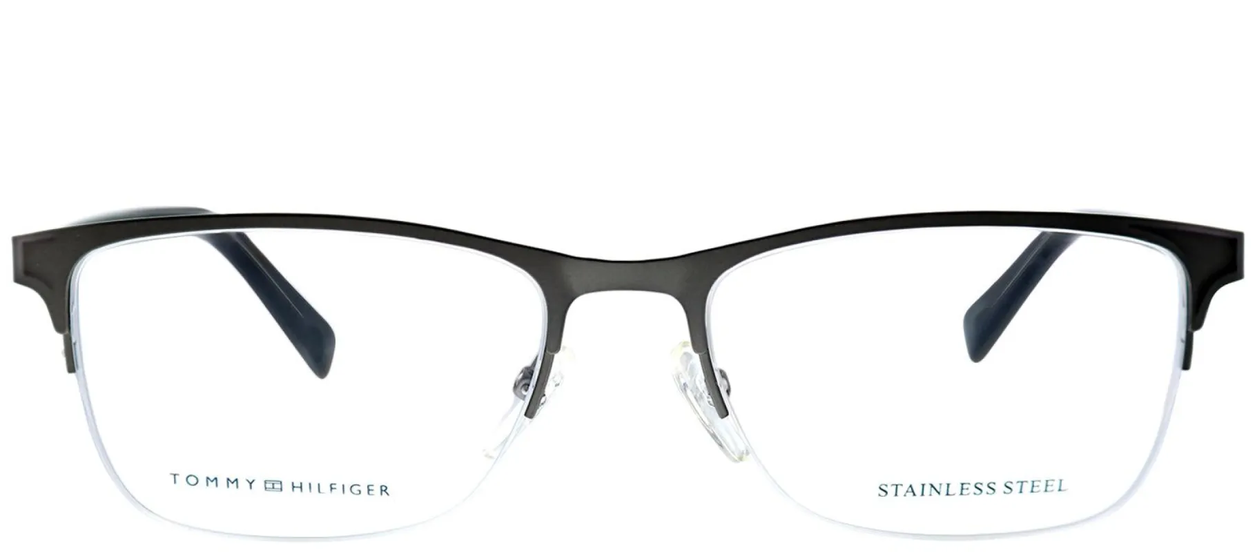 Tommy Hilfiger TH 1453 B3Y Rectangle Metal Ruthenium/ Gunmetal Eyeglasses with Demo Lens made by Gaffos
