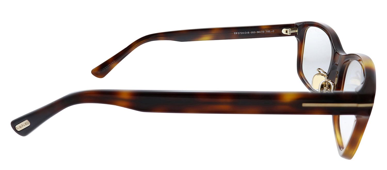 Tom Ford FT 5724-DB 053 Havana Rectangle Plastic Eyeglasses with Demo Lens sold by Gaffos product image thumbnail 3