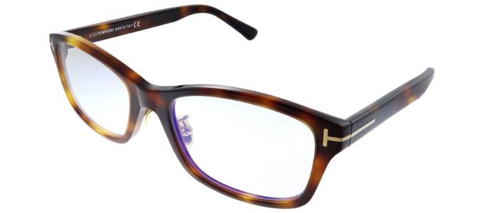 Tom Ford FT 5724-DB 053 Havana Rectangle Plastic Eyeglasses with Demo Lens sold by Gaffos