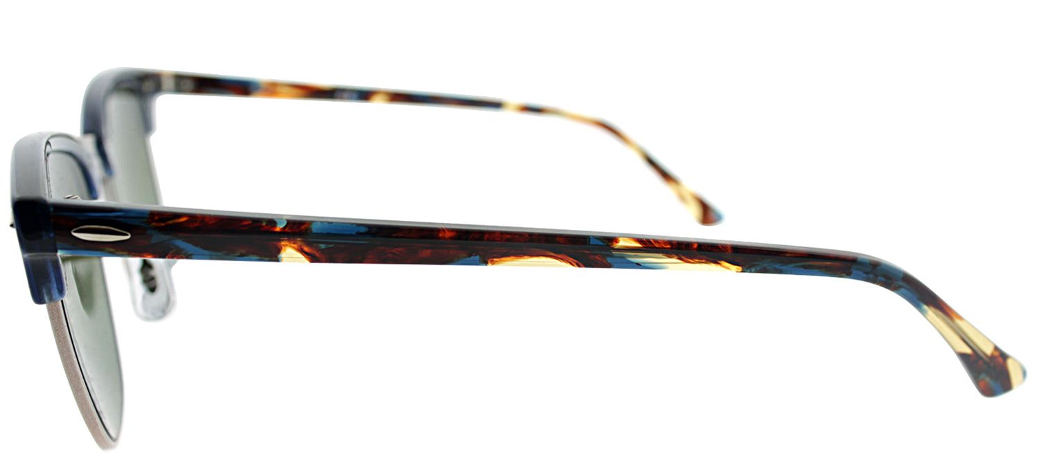 Ray-Ban RB 3016 1223C4 Clubmaster Plastic Blue Sunglasses with Gold Rainbow Flash Lens sold by Gaffos product image thumbnail 3