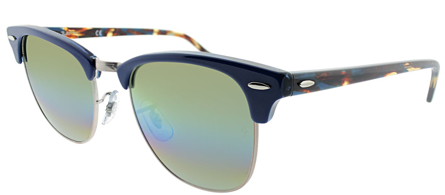 Ray-Ban RB 3016 1223C4 Clubmaster Plastic Blue Sunglasses with Gold Rainbow Flash Lens sold by Gaffos product image thumbnail 2