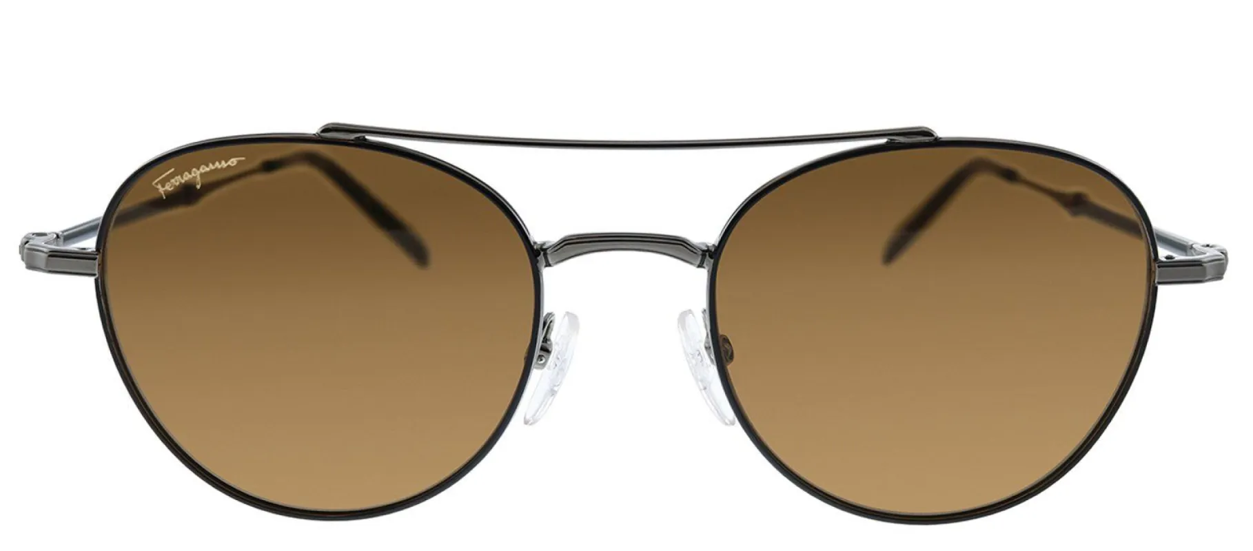 Salvatore Ferragamo SF 224S 021 Aviator Metal Gunmetal Sunglasses with Brown Lens sold by Gaffos