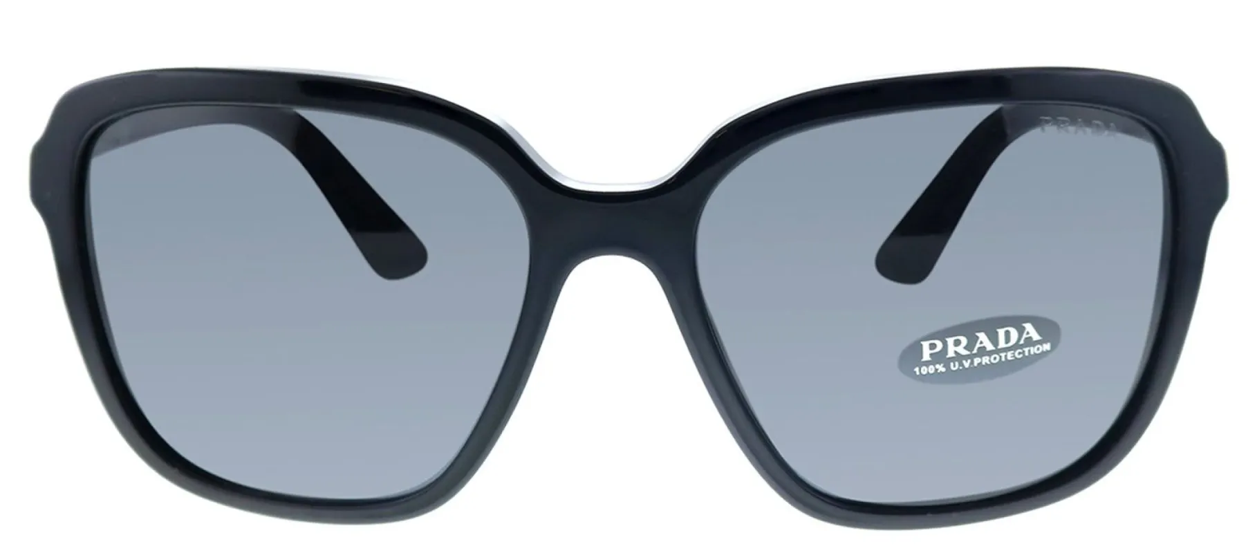 Prada PR 10VS 1AB5S0 Square Plastic Black Sunglasses with Gey Lens sold by Gaffos