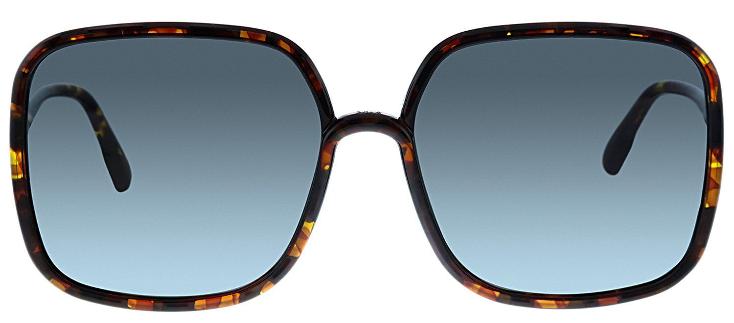 Dior CD SOSTELLAIRE1 EPZ Square Plastic Havana Sunglasses with Blue Gradient Lens sold by Gaffos