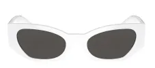 Dolce & Gabbana DG 6186 331287 Cat Eye Plastic White Sunglasses with Dark Grey Classic Lens sold by Gaffos