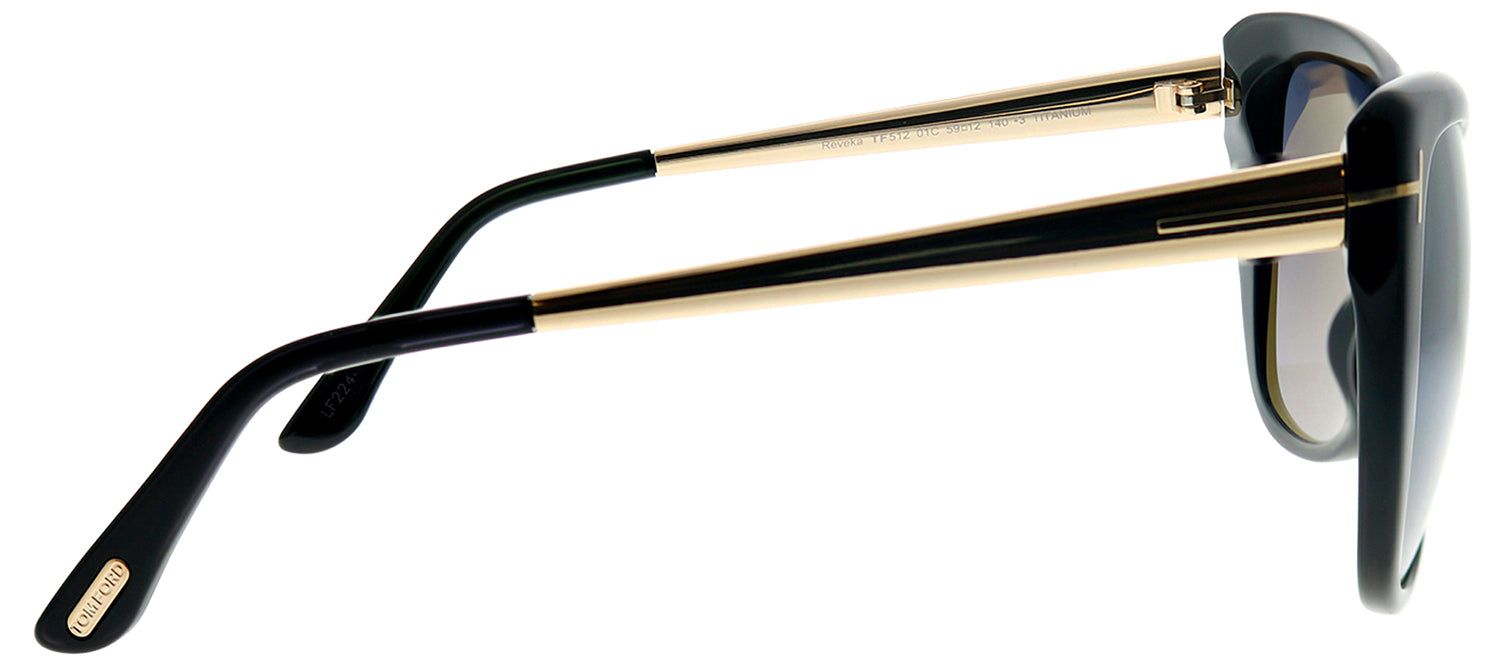 Tom Ford FT 0512 01C Cat-Eye Plastic Black Sunglasses with Grey Gradient Lens sold by Gaffos product image thumbnail 3