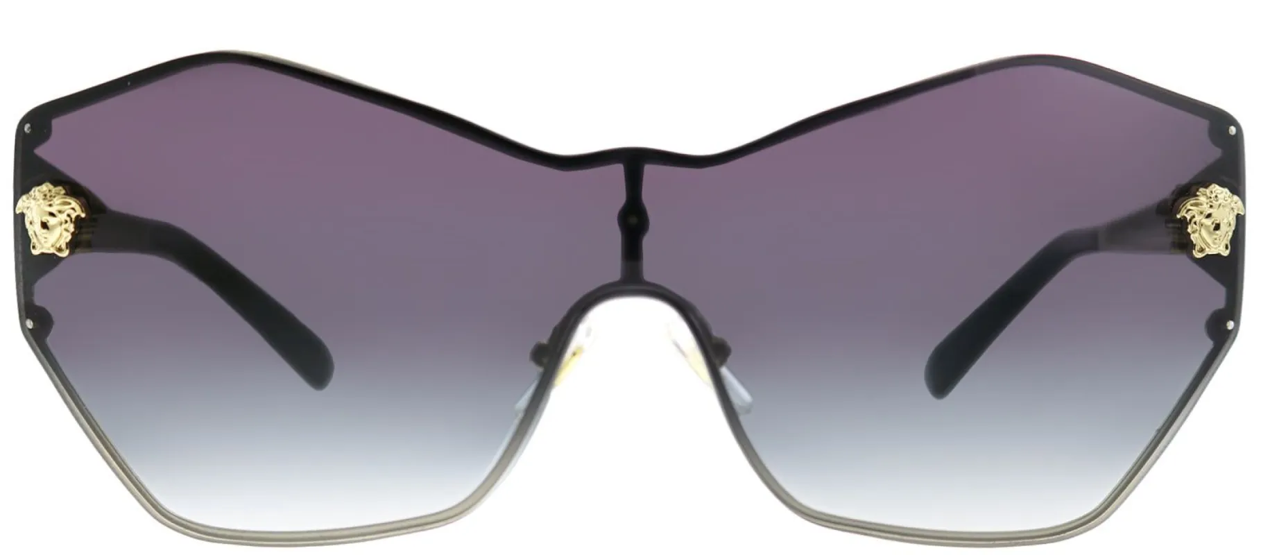 Versace VE 2182 12528G Geometric Metal Gold Sunglasses with Grey Gradient Lens sold by Gaffos