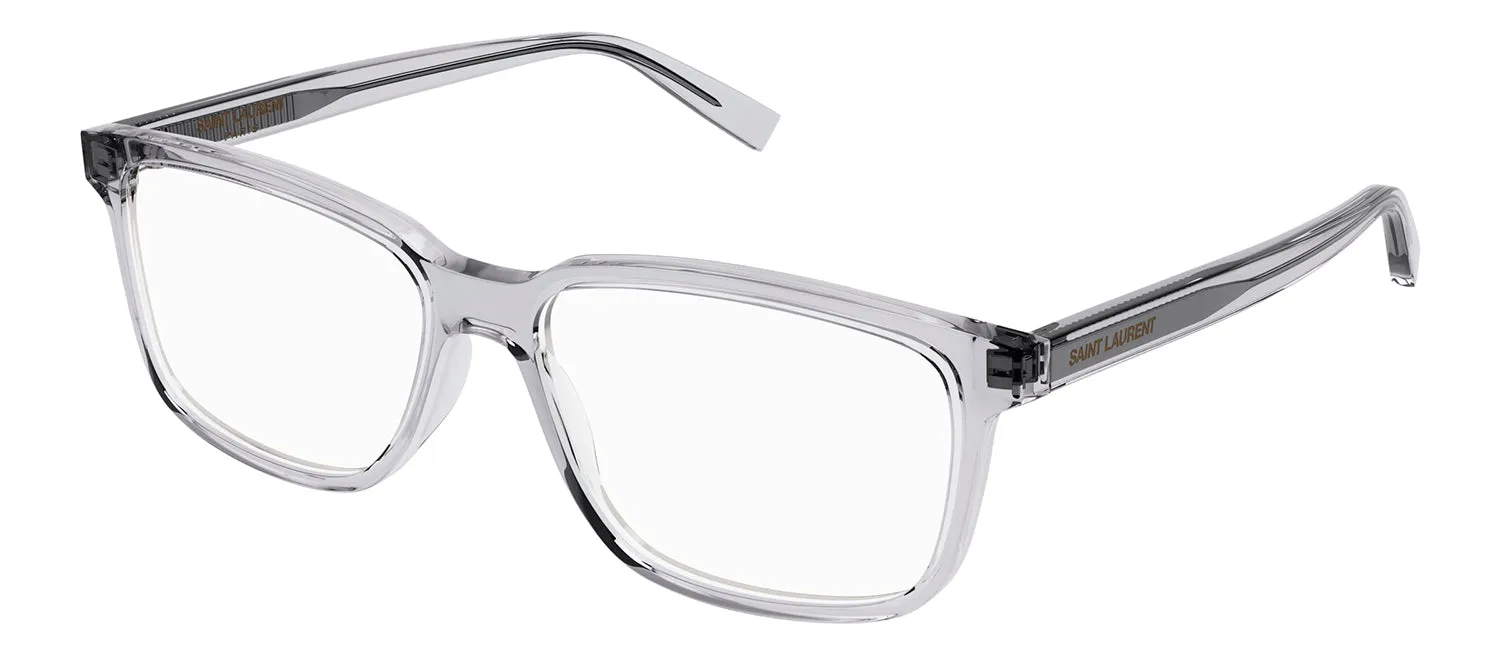 Saint Laurent SL 458O 007 Rectangle Plastic Grey Eyeglasses with Logo Stamped Demo Lenses sold by Gaffos product image thumbnail 2