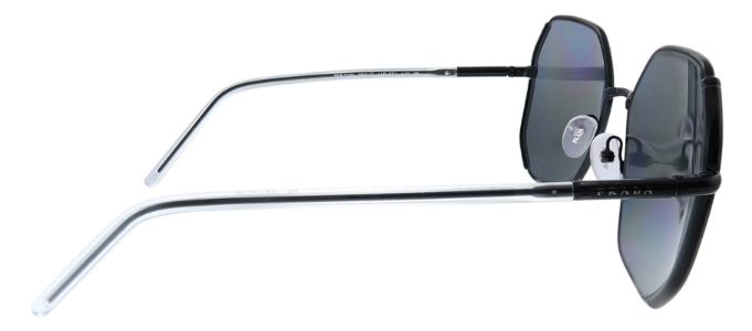 Prada PR 52WS 1AB5Z1 Geometric Metal Black Sunglasses with Grey Polarized Lens sold by Gaffos