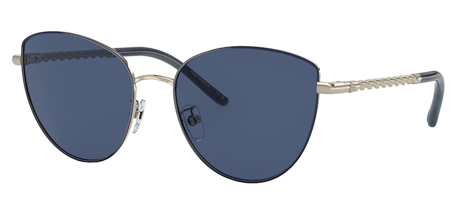 Tory Burch TY 6091 332480 Cat Eye Metal Gold Sunglasses with Navy Solid Color Lens sold by Gaffos product image thumbnail 2