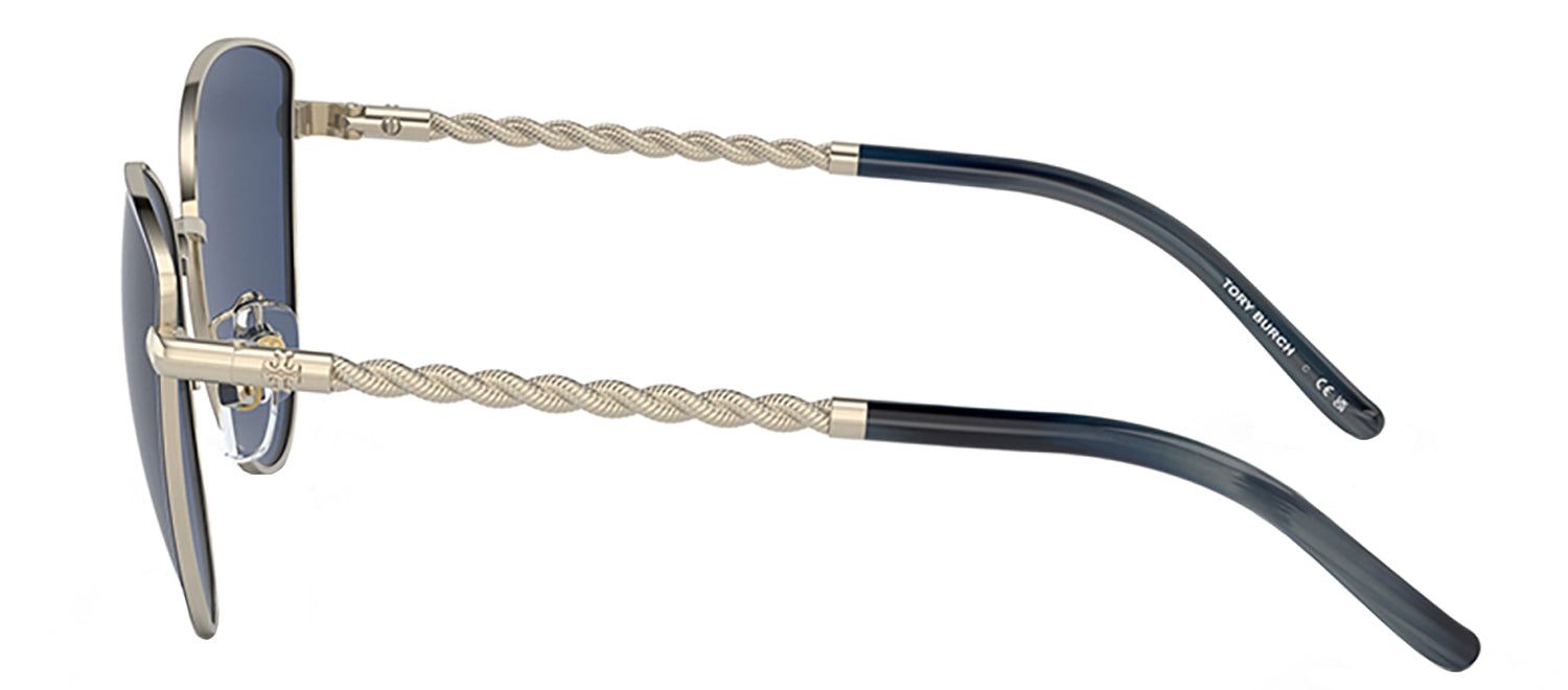 Tory Burch TY 6091 332480 Cat Eye Metal Gold Sunglasses with Navy Solid Color Lens sold by Gaffos product image thumbnail 3