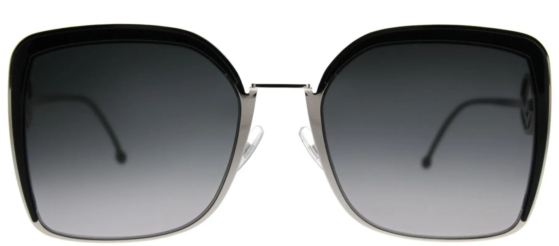 Fendi FF 0294 807 Square Metal Black Sunglasses with Grey Gradient Lens sold by Gaffos