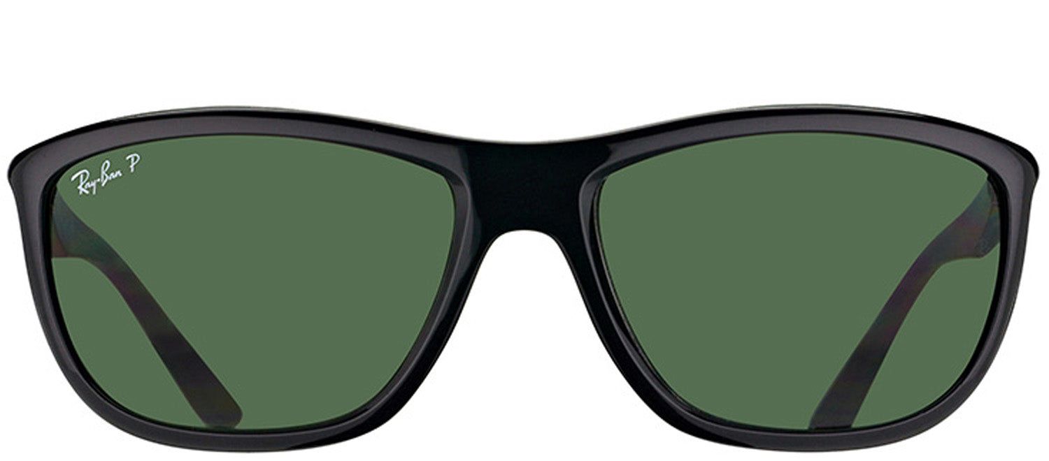 Ray-Ban RB 8351 62199A 60 Sport Plastic Black Sunglasses with Green Polarized Lens sold by Gaffos