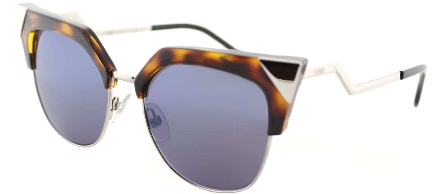Fendi FF 0149 TLV Cat-Eye Metal Tortoise/ Havana Sunglasses with Sky Blue Mirror Lens sold by Gaffos product image thumbnail 2